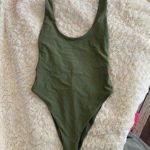 Cute Khaki low back swimsuit
